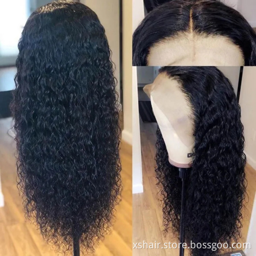 Brand New Kinky Hair Human Short And Natural Full Highlight High Ponytail Color Pre Plucked Water 360 Curly Lace Front Wig